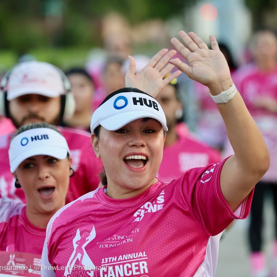 Jessica at a breast cancer awareness 5K